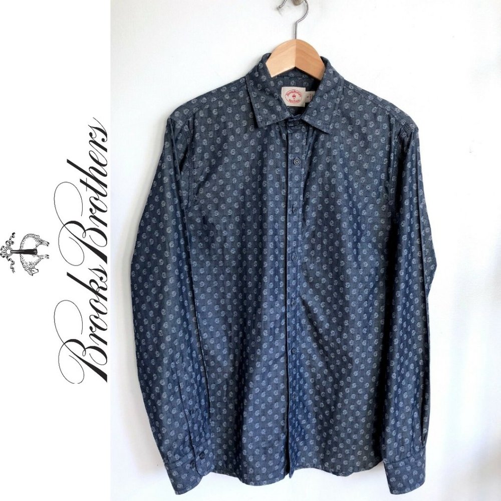 BROOKS BROTHERS GOLDEN FLEECE Chambray Shirt Sz S